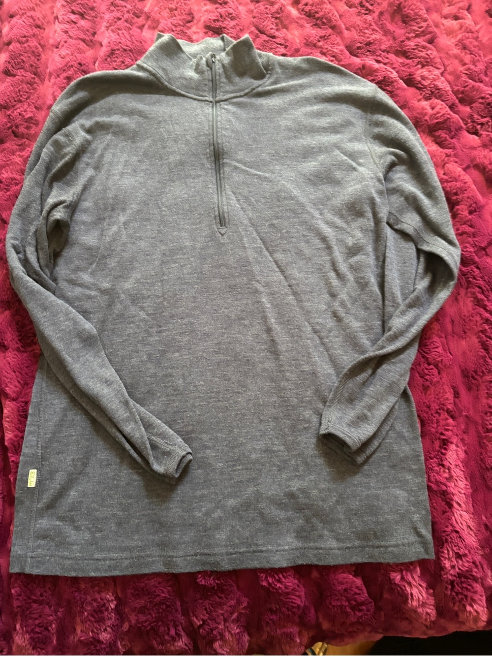 Minus 33 blue Grey Half-Zip Pullover Sweater supersoft merino wool size large
